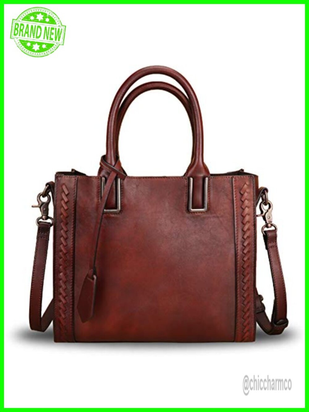 Genuine Leather Satchel Vintage Handmade Shoulder Bag Cowhide Tote Purse